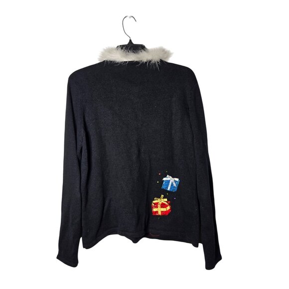 Vintage 2004 Heirloom Collectibles Christmas Sequin Embellished Santa Sweater L - Picture 2 of 13